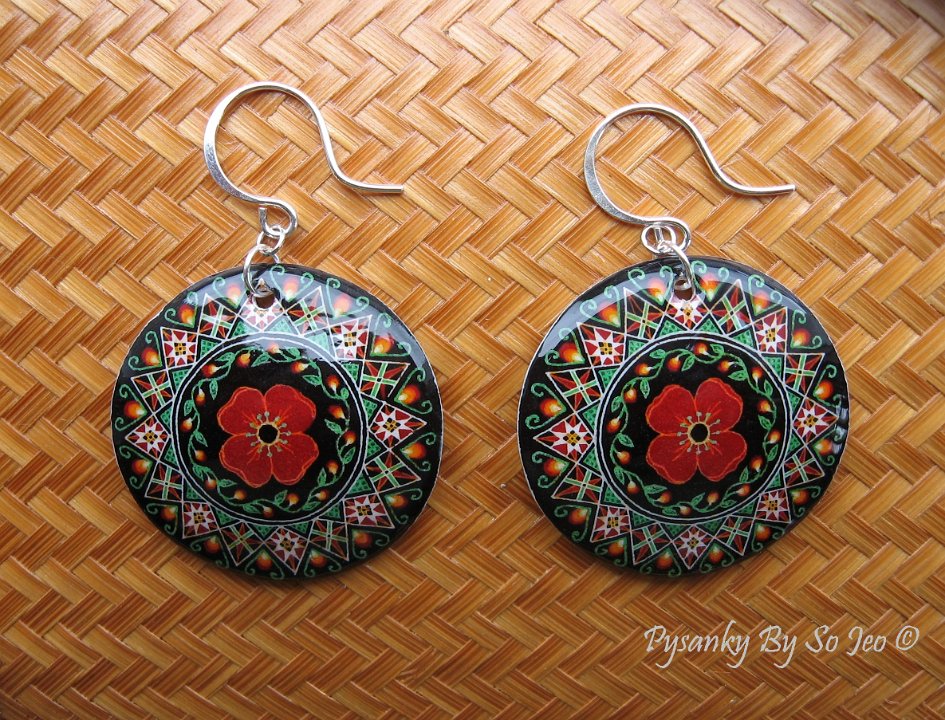 Red Poppies Earrings Pysanky By So Jeo